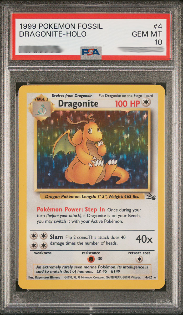 Dragonite — Fossil graded card