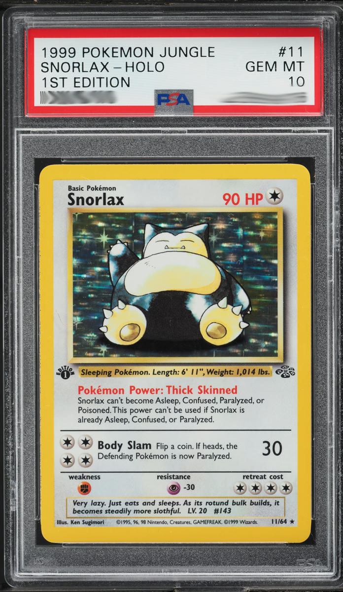 Snorlax — 1st Edition Jungle graded card